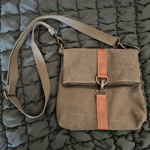 Chic Green and Brown Crossbody Bag